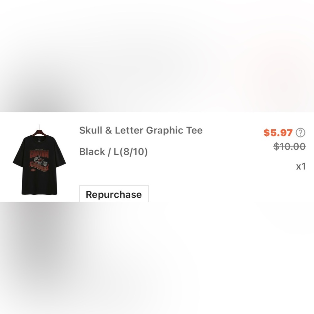 Skull & Letter Graphic Tee-LIKE NEW! - Picture 3 of 3